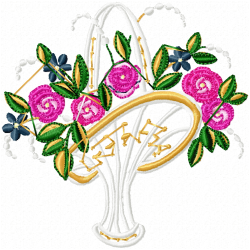 Vase For Flowers Embroidery Design 6